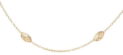 Tuscany Silver Damen Standardgliederkette Rotgold Vergoldet Sterling Silber Geschnitten Ball 46cm