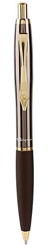 Platignum No. 9 Gun Metal Gold Ball Point Pen with Blue Ink in Gift Box (Black Ink Refill Included) [Pack of 1] Ref: 50232