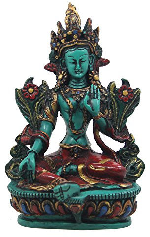DharmaObjects Large Tibetan Buddhist Green Tara Resin Statue Mother Goddess 6 Tall by Dharmaobjects