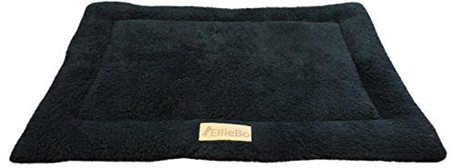 Ellie-Bo Medium Black Sherpa Fleece Mat for 30-inch Dog Cage