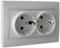 Solera ERP60/2U - Serie Europa, base doble de nechufe 2P+T con obturador.16A,250V. De 154x81. Embornamiento tornillo. Blanco