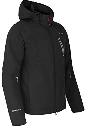Bergson Moore | Herren Rad-Regenjacke - Lang-/Über-/Normalgrößen, Rad-optimierte, gefütterte Herren-Funktionsjacke (12.000 mm), Winddicht & atmungsaktiv (12.000 g/m²), ausklappbarer Spritzschutz am R