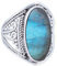Ring Silber 925 Damen Labradorit Edelstein blau ausgefallen verspielt (MRG-083-05-(58))