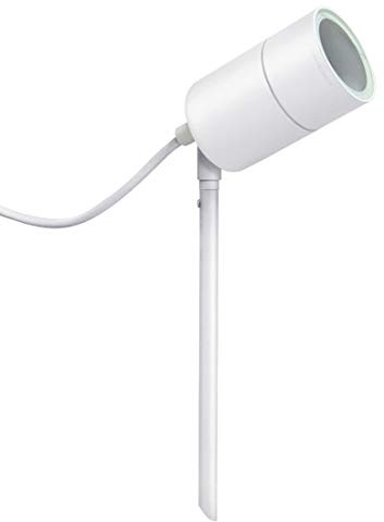 Zenon Lighting Collection Outdoor Garden Spike Light Stainless Steel White Finish Adjustable Head IP65 ZLC0202W