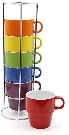 gypsy color in ceramica set 12 OZ. Cappuccino Rainbow