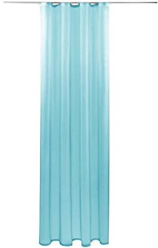 Bestlivings Gardine mit Kräuselband, Transparent Voile 140x175 cm (Breite x Länge) in türkis - Aqua, viele weitere Farben und Größen