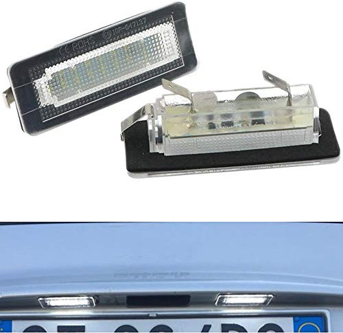 PolarLander 2Pcs 18SMD LED Numero di Targa Luce Errore Lampada Gratuita Compatible for Smart Fortwo Coupe Convertible 450 451 W450 W453