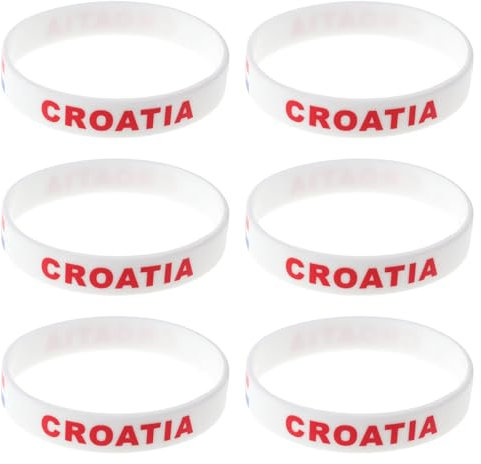 LUOEM Silikon Armbänder WM Flagge Fahne Kroatien Land Armband Fanartikel Fussball 2022 WM 6 Stücke Croatia