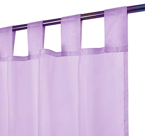 Megachest Durchsichtiger Voile-Vorhang mit Schlaufen, 142 x 183 cm, Flieder