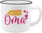 GRUSS & CO Becher Motiv Oma | New Bone China Porzellan, Emaille-Optik, 35 cl | Geschenk Oma | 45766, 1 Stück (1er Pack)