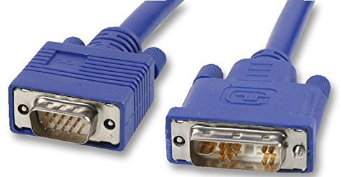 Câble DVI-A mâle vers VGA (D Sub) mâle 15 broches Bleu 5 m