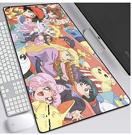 Sailor Moon Tappetino Mouse Gaming, Grande Anime Mouse Pad XXL 800x300mm Confortevole, Lavabile, 3mm Antiscivolo Tappetino Scrivania Supporto per Ufficio Computer, Adatto per computer e PC, E