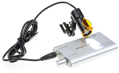 ORILAO 5W Wiederaufladbarer Einsatz Clip Klemme Stirnlampe LED Scheinwerfer mit Filter für Fernglaslupen (Silber)