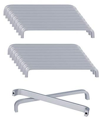 SPDYCESS 20 Piezas Tirador de Aleación de Aluminio Tiradores para Muebles Cajones Armario Alacenas Cocina Palancas de Puerta Plateados(Distancia del Agujero 128MM)