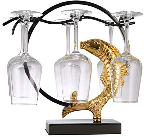 Sywlwxkq Hauptdekorationsregal, Tisch-Champagner-Glasregal, Glas-Eisenhalter, Tisch-Weinregale für 6 Flaschen, Esszimmer