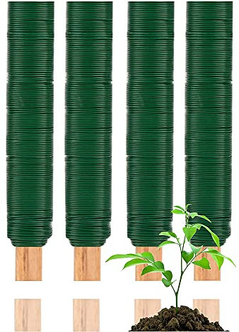 FDDU 4 Stück Basteldraht,rostfrei Gartendraht,Bindedraht,Wickeldraht,Blumendraht Silber,Bindedraht,für Gartenarbeit Gartenpflanzen Blumentopf Befestigung Weihnachtskranz Linie Kunst Dekoration(Grün)