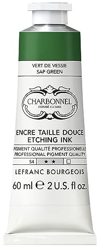 Charbonnel Kupferdruckfarben, hochpigmentierte Tiefdruckfarbe, ausgezeichnete Lichtechtheit, Vegan, lebendige Farben, alterungsbeständig, 60ml Tube - Saftgrün