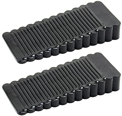 Door Stops 2 Packs Rubber Door Stop Non-Slip Silicone Door Wedge Stoppers for Multi Floor Ideal for Interior Bathroom, Kitchen, Children's Room Door, Offices (Black)