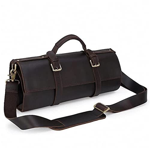 ChengBeautiful Borsa Porta Coltelli Borsa da Uomo in Cuoio del Coltello da Uomo Borsa da Viaggio Borsa da Viaggio a Tracolla da Viaggio (Colore : Marrone, Size : 41x12x12cm)