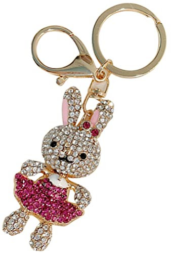 PRETYZOOM Porte-clés Lapin Métal Pendentif Décoratif Avec Cristaux Pour Sac Ou Trousseau De Clés