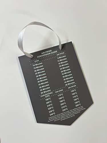 Air Fryer conversion chart guide wall plaque grey