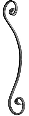 GAL - INDUSTRIAL E-Schnörkel 460x80 mm Ladon | Zaundekoration aus Flacheisen 12x6 mm | Zierteil für Zaun Balkongeländer