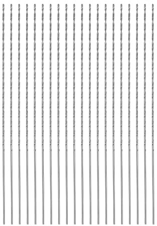 sourcing map 20pcs Extra Long Drill Bits, 0.7mm HSS Drill Bit with High Speed Steel Straight Shank 80mm Length for Metal Woodwork Plastic Aluminum Alloy