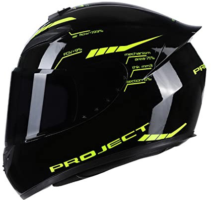 Mulcort Motorradhelm Full Face Rapid Street Helm Unisex Erwachsene Cool Rider Equipment Four Seasons New Street Touring Motorradhelm Style D Größe L, Black and green, XL