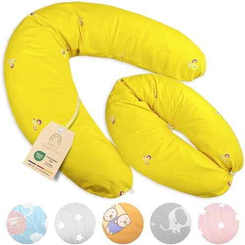 Baby's Stillkissen XXL - 190cm Schwangerschaftskissen mit Bezug - Geprüftes Schwangerschaft Kissen für Baby & Erwachsene - Kuscheliges Stillkissen Seitenschläferkissen & Lagerungskissen Erwachsene