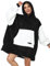 Argstar Übergroße Hoodie decke, tragbare Decken Hoodie, leichte Kapuzendecke, kuschelige Samt-Decke,warmes Hoodie mit Tasche und elastischen Ärmeln für Erwachsene Damen und Herren Schwarz