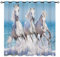 YUANZU White Horse Vorhänge DREI Pferderennen Galopp in Wellen Ozean Ösen Gardinen mit Blickdichte Vorhang Blackout Curtain Wohnzimmer Schlafzimmer Verdunkelung Fenster, 2 Stück, H 175 x B 140 cm