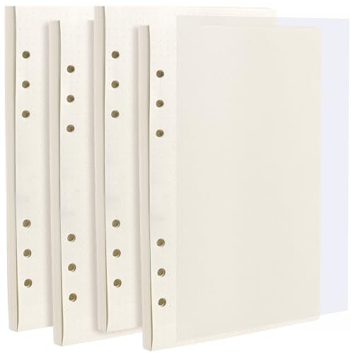 PUCSIQ 4 Stuck Gepunktetes Papier A5 320 Blätter 6 Löcher Nachfüllpapier Dot Grid Paper A5 Ringbucheinlagen Dotted für Binder Notizbuch Tagbuch Malerei Gepunktet 6 Ring Binder Notizbuch
