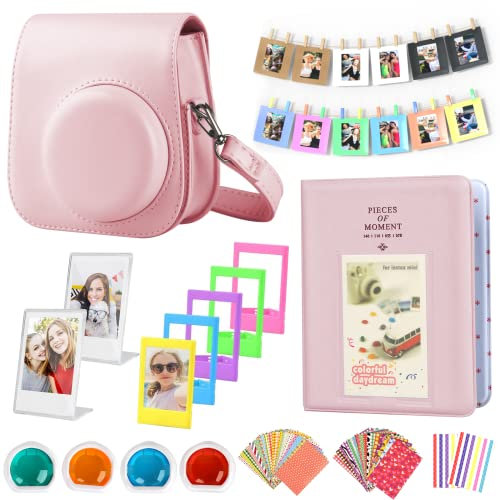 EVOARL Sofortbildkameras Zubehör Set Kompatibel mit Instax Mini 12, Schönes Geschenkset einschließlich Kameratasche | Fotoalbum | Fotorahmen | Bunter Filter | Foto Aufkleber Usw…