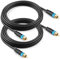 BlueRigger RCA Audio Subwoofer Cable (5M - 2 Pack, Dual Shielded with Gold Plated RCA Connectors) – for Subwoofer, Amplifier, Home Theater