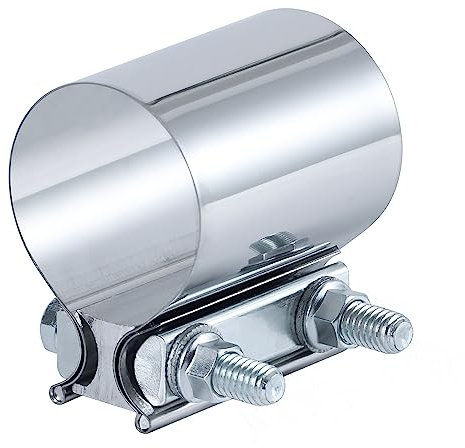 Vitonsbay 3 Exhaust Clamp, Stainless Steel End Joint Exhaust Pipe Clamp Sleeve Coupler (1pc)
