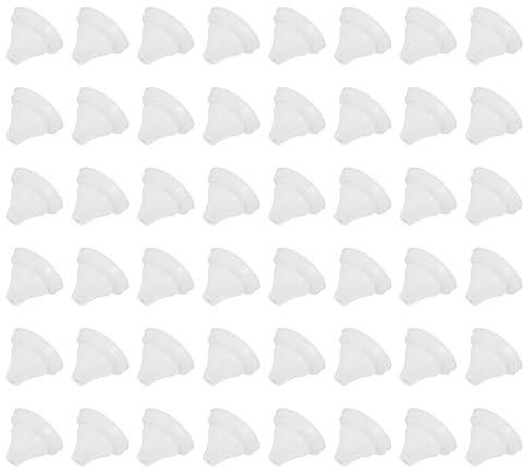 sourcing map 60pcs Shower Head Replacement Nozzles, Silicone Nozzle Sprinkler Spout Round Nib Shower Head Repair Parts Fit Hole Diameter 5mm, White
