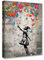 Tucocoo Leinwandbild, Motiv: Banksy, kleines Mädchen, Schmetterling, Straße, Graffiti-Gemälde, zeitgenössisches Kunstwerk, Heimdekoration für Wohnzimmer, mit Holzrahmen, Galerieverpackung, fertig zum