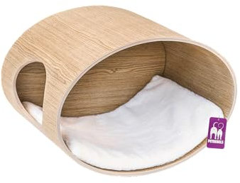 Petrebels Kletterwand, Katzenhöhle Oval Office 60 cm, Kratzbaum Wand, Premium Qualität Wandkratzbaum, Katzenbett Wandmontage, Holz Farbe Eiche-Rustikal Look