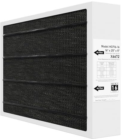 Pitymody X6672 MERV 16 16 x 25 x 5 Ofenfilter kompatibel mit Lennox X6672 Carbon für Ofen-HVAC-System, Teilenummer HCF16-16, 16 x 25 x 5 (tatsächliche Größe: 39 x 62 x 11 cm), 1 Packung