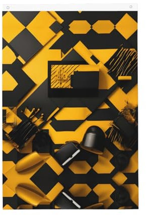 Yqxwjl Drapeau de jardin - Impression saisonnière - Jaune et noir - Jaune moutarde - Double face - 60 x 90 cm - Pour l'extérieur