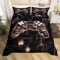 Homewish Gaming Housse de Couette 200x200 cm avec 2 Taies d'oreiller, Parure de Lit Gamer pour Garcon Fille, Sets de Housses de Couettes Manette de Jeux Couvre Lit Carré Géométrique Rose Clair