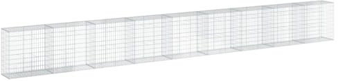 vidaXL Panier gabion avec couvercle 900x50x100 cm fer galvanisé, mur en gabion, mur de soutènement en gabion, clôture en gabion, gabion, cage gabion