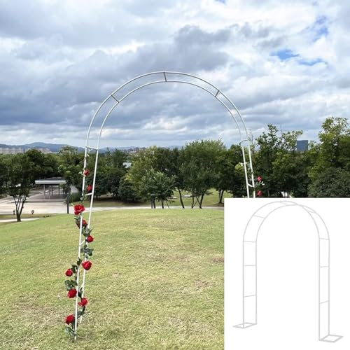 Gartenbogen aus Metall, für Kletterpflanzen, Hochzeitszeremonie, Dekoration (weiß, 1,8 x 2,2 x 0,4 m), Stahl, Gartenbögen für Partys