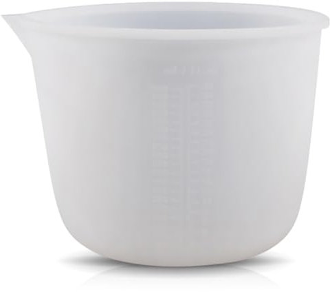 Yuragim Vaso medidor de silicona de 1000 ml para resina epoxi, vaso mezclador de resina epoxi, vaso medidor de silicona grande, vaso medidor de silicona flexible, vaso medidor de silicona para moldes