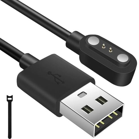 AXFEE Chargeur Montre Connectée, 2 Pins 2,84mm USB Câble de Chargement Magnétique Compatible avec Ya-May SW023 SW021 SW025, Let-sfit ID205L ID205U ID205S ID206 ID216 Will-ful Montre Intelligente