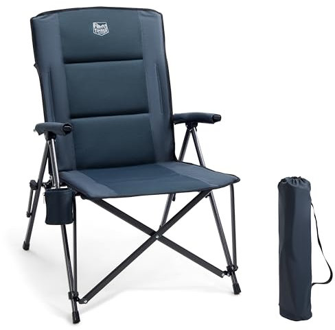 TIMBER RIDGE Campingstuhl Faltbar Hohe Rückenlehne XXL Klappstuhl Camping Breiter Sitz 55cm Gepolstert 150kg Tragkraft mit Seitentasche Tasche Camp Garten Balkon