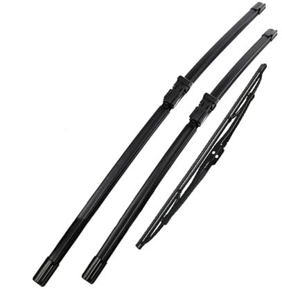 JQUAL Juego de escobillas limpiaparabrisas Delanteras y traseras para Seat Ibiza 6J 2009-2012, Parabrisas, Ventana, escobillas de Lluvia