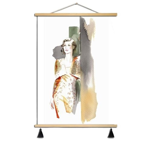 SXTYYH Cache Compteur Electrique Poster à Suspendre avec Cadres en Bois Cache Tableau Electrique Rustique Couvercle De Panneau électrique avec Glands(45 * 65cm,A)