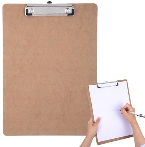 Klemmbrett A4 Holz - Verdicktes Material 3.5 mm, Nachhaltiges Schreibbrett Clipboard für Büro und Unterwegs, Natur