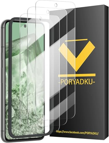 3 Pour Google Pixel 8 5G Verre Trempé, 3 Protection écran et 1 Cadre d'Installation, Déverrouillage par empreinte digitale, Dureté 9H, Anti-Rayures, Sans Bulles, HD Verre Protection écran Pixel 8 5G